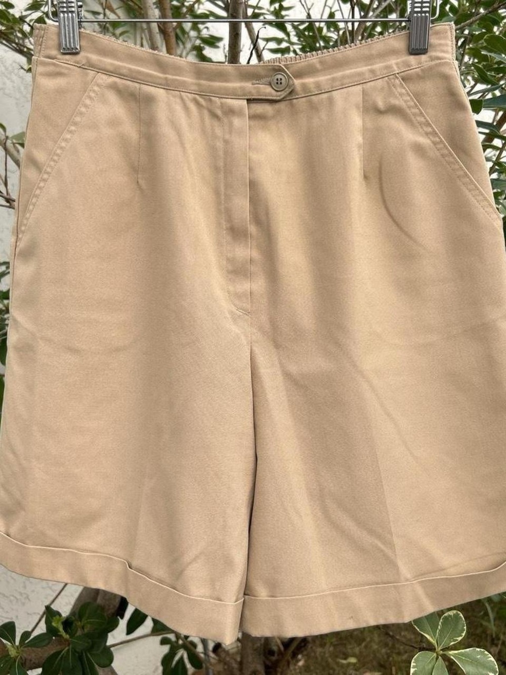 Vintage 1980s Koret Beige High Rise Bermuda Shorts Womens 28 Talon